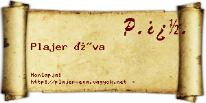 Plajer Éva névjegykártya